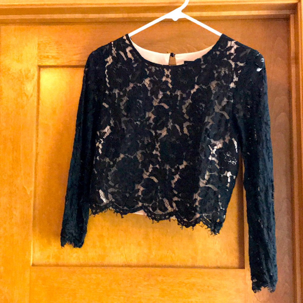 Black Lace Crop Top